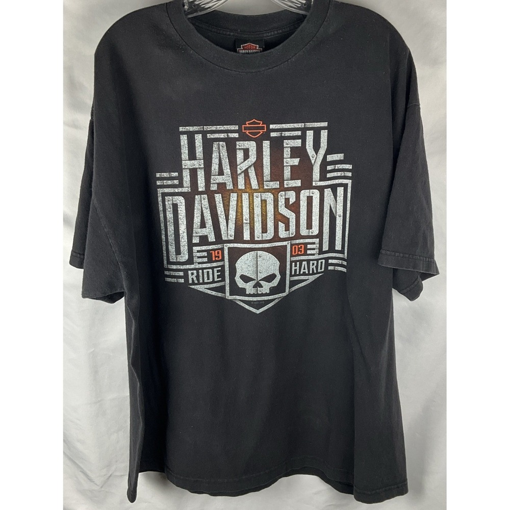 Harley Davidson Men's Black 2XL‎ Short Sleeve Texas Red River Logo T Shirt